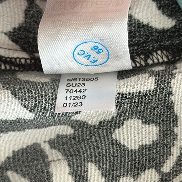 NWT Ann Taylor Loft Black/White Pineapple Flutter Ruffle sleeveless Top Size M - Picture 11 of 11